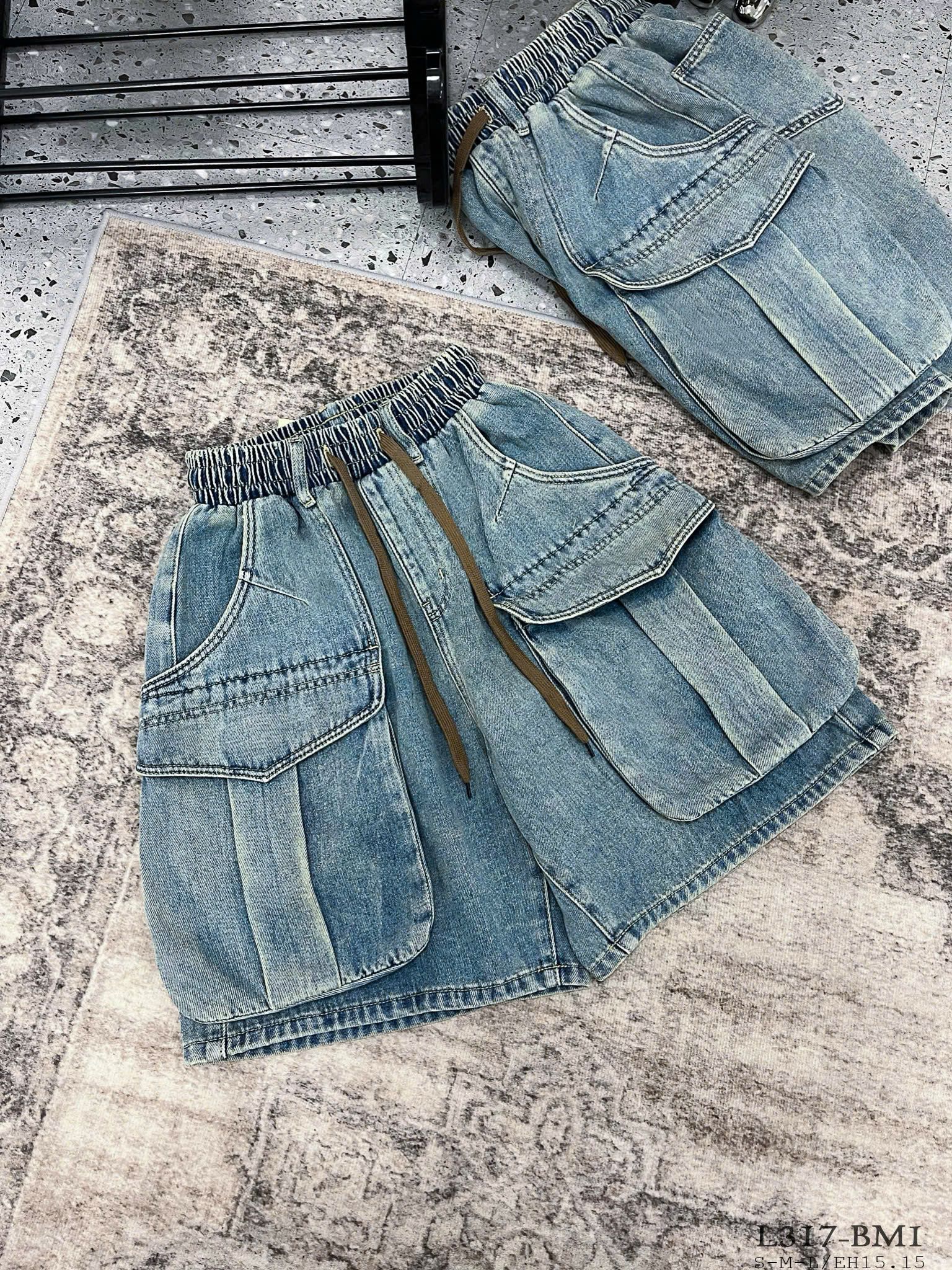  HQJeans® Quần ngố jeans nữ túi hộp cao cấp lưng thun phong cách mẫu thiết kế mới HQ231 