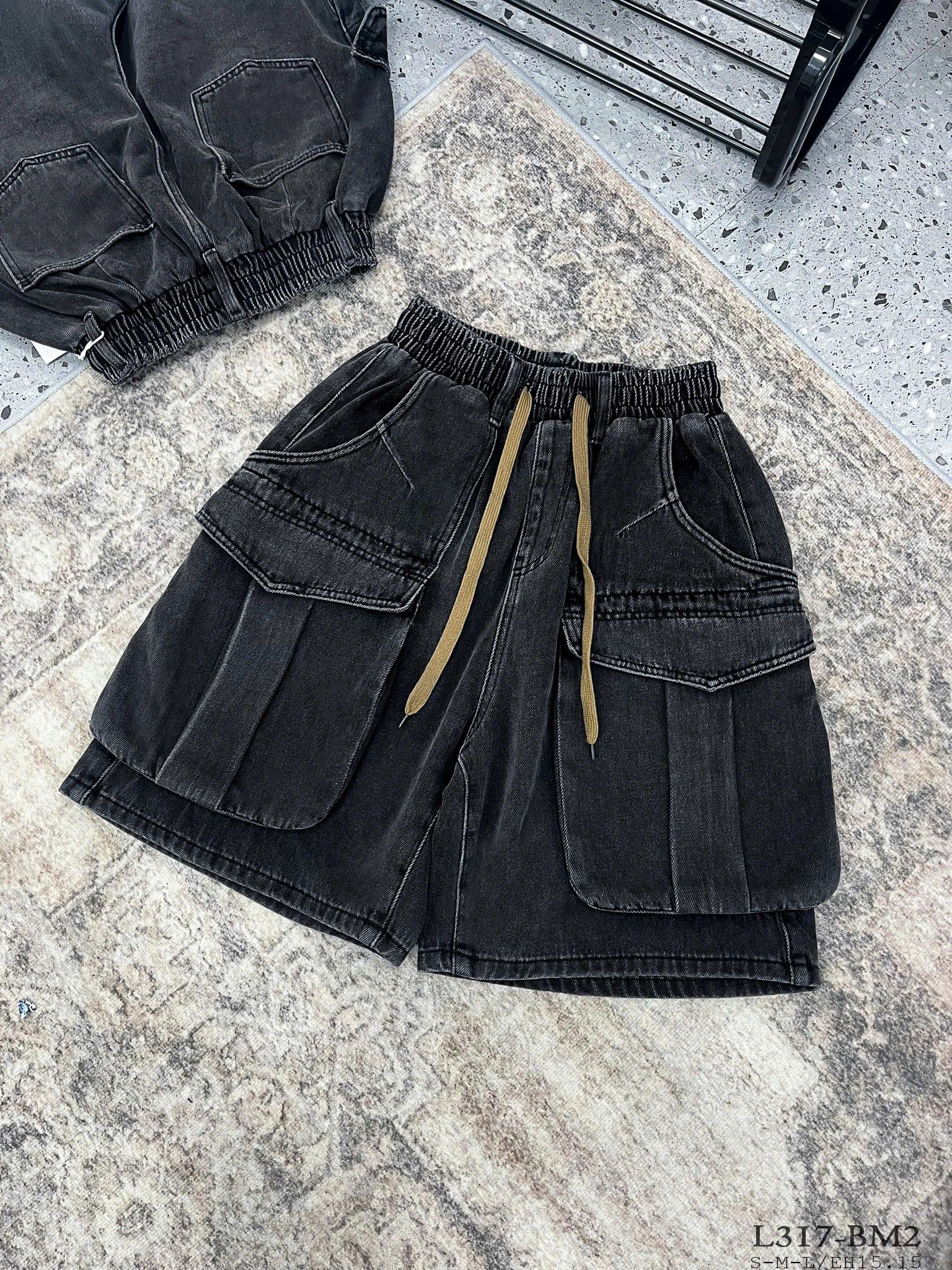  HQJeans® Quần ngố jeans nữ túi hộp cao cấp lưng thun phong cách mẫu thiết kế mới HQ231 