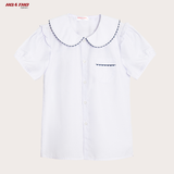  Áo Nữ Cổ Ren Xanh Bèo Vai 