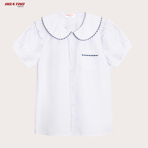  Áo Nữ Cổ Ren Xanh Bèo Vai 