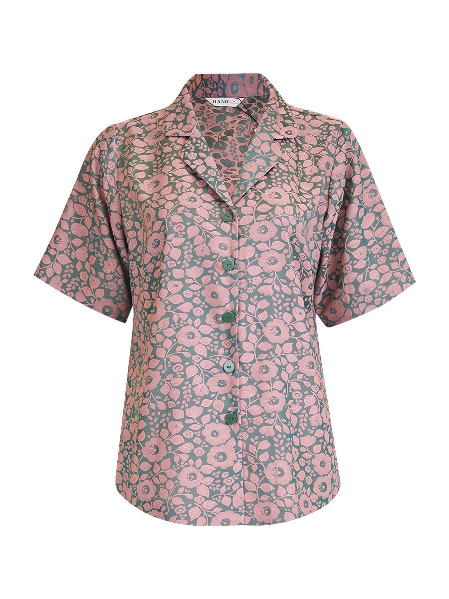  HẠNH - Bộ quần dài áo cổ sơ mi tay ngắn chất liệu gấm 0437/5.366 