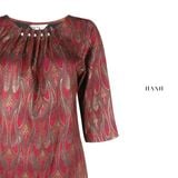  HẠNH - Áo thun Hạnh cổ tròn xếp li, kết hạt, tay lửng 0483/4.543 