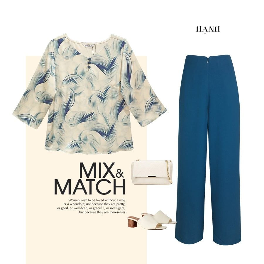  HẠNH - Quần dài dáng suông dây kéo giọt nước chất liệu lụa latin 0804/5.345 