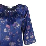  HẠNH - Áo Kiểu Trung Niên Cổ Tròn Kết Ngọc Trai Tay Lỡ Chất Liệu Lụa Tô Châu 1432/4.584 