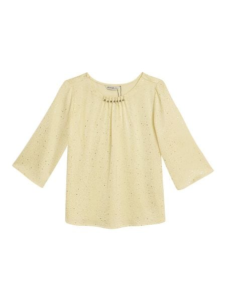  HẠNH - Áo kiểu cổ tròn đính nút tay lỡ chất liệu Lua Kim Cương1432/5.117 