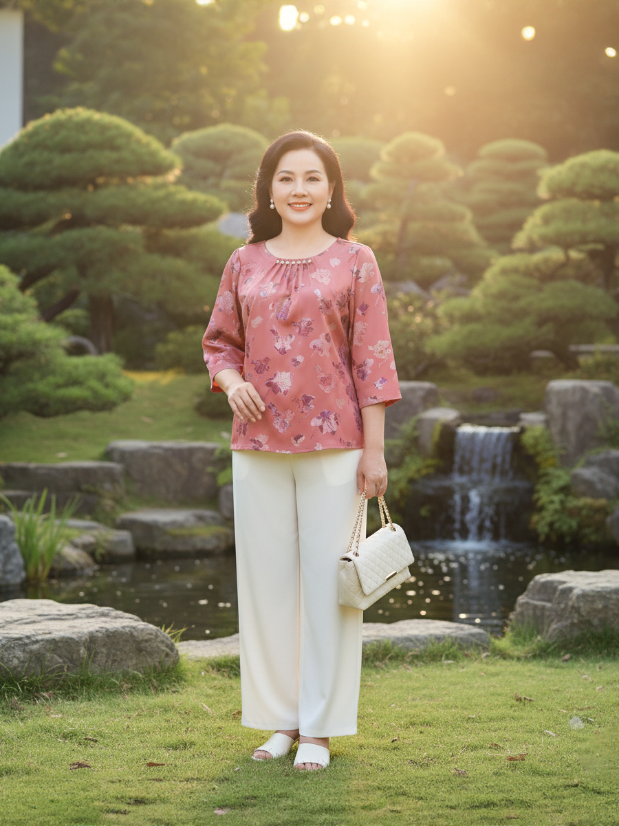  HẠNH - Áo kiểu chất liệu lụa xà cừ 1432/5.121 