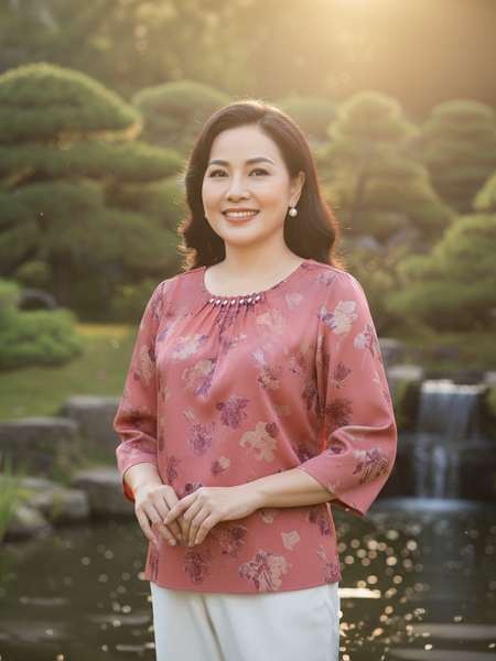  HẠNH - Áo kiểu chất liệu lụa xà cừ 1432/5.121 