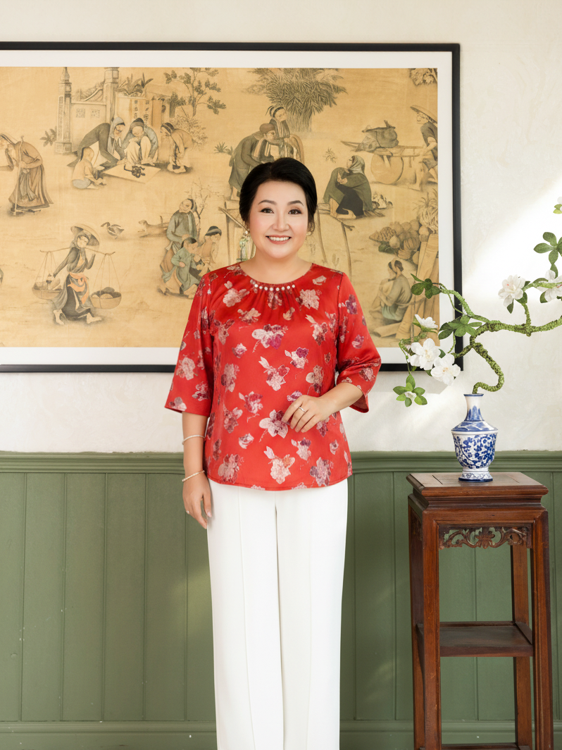  HẠNH - Áo kiểu chất liệu lụa xà cừ 1432/5.122 