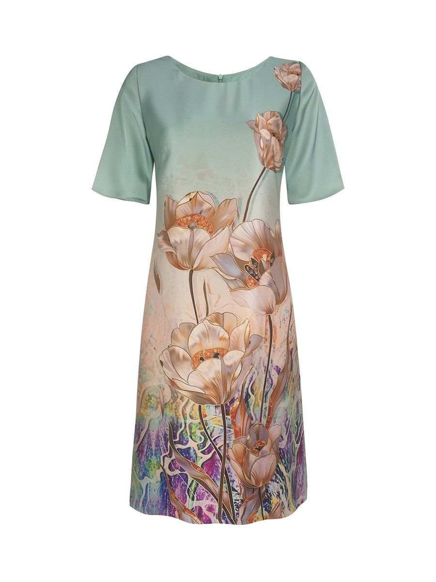  HẠNH - Đầm suông cổ tròn chất liệu lụa Tô Châu 1623/4.318 