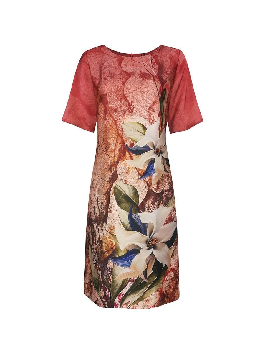  HẠNH - Đầm kiểu cổ tròn tay ngắn chất liệu lụa Tô Châu 1623/4.404 