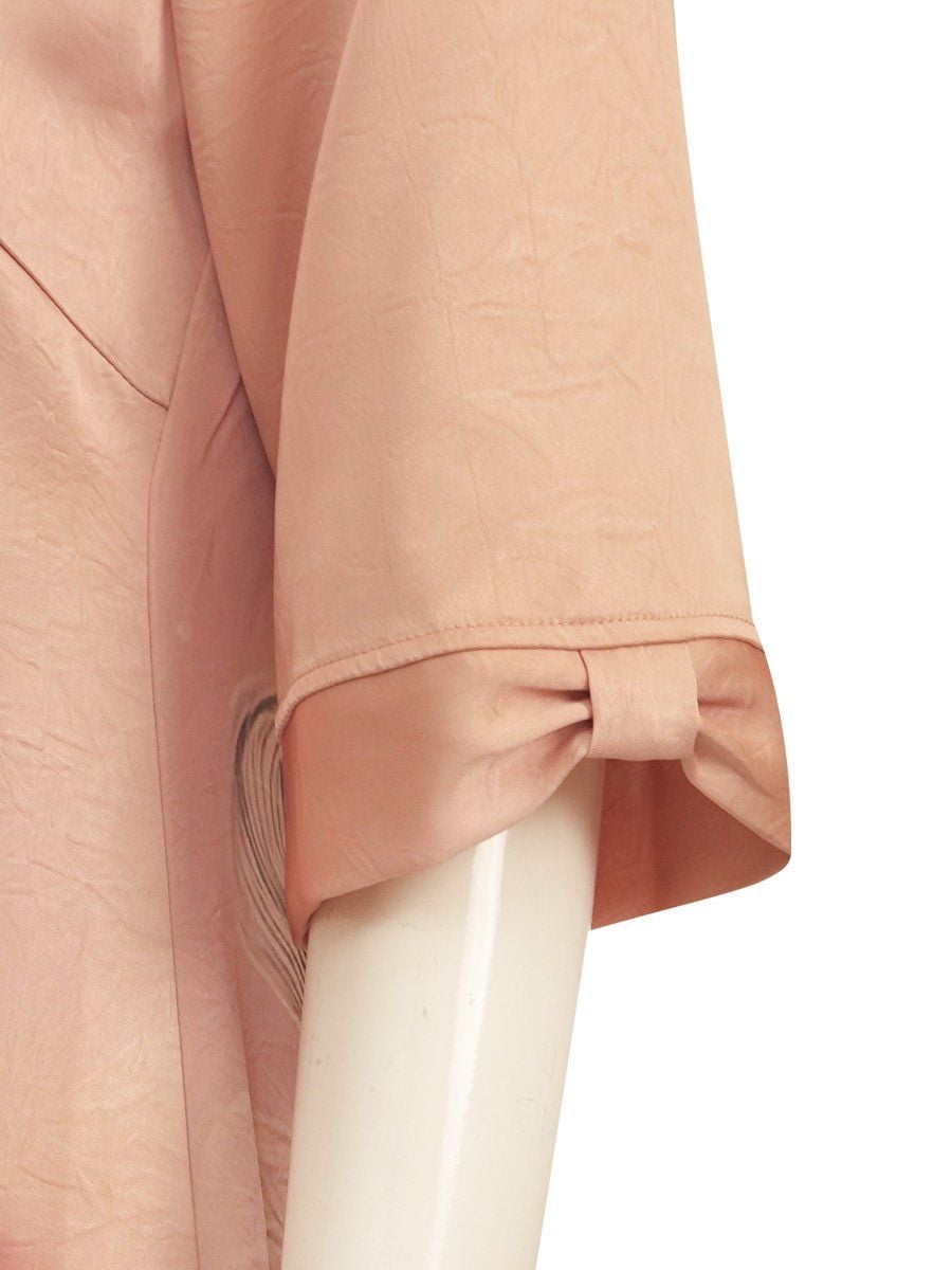  Hạnh Đầm suông cổ tròn họa tiết lá, tay ngắn cách điệu 1623/5.328 