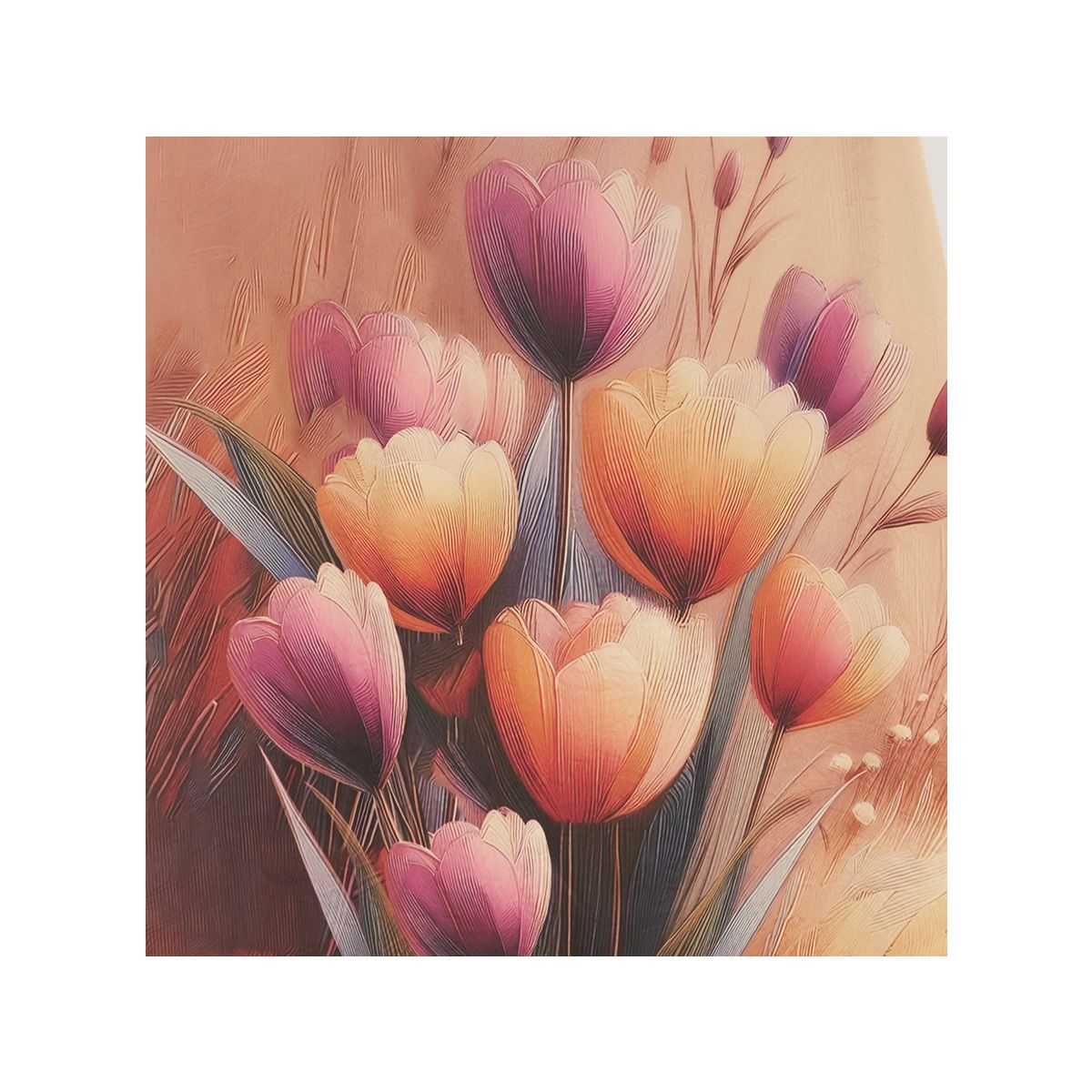  Hạnh Đầm suông cổ tròn in họa tiết hoa tulip, tay ngắn cách điệu 1623/5.329 