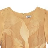  Hạnh - Đầm suông trung niên cổ tròn tay bèo chất liệu lụa in họa tiết hoa 1623/5.397 