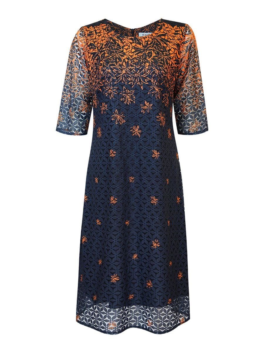  HẠNH - Đầm kiểu cổ tròn tay ngắn chất liệu ren lót lụa 1623/5.497 