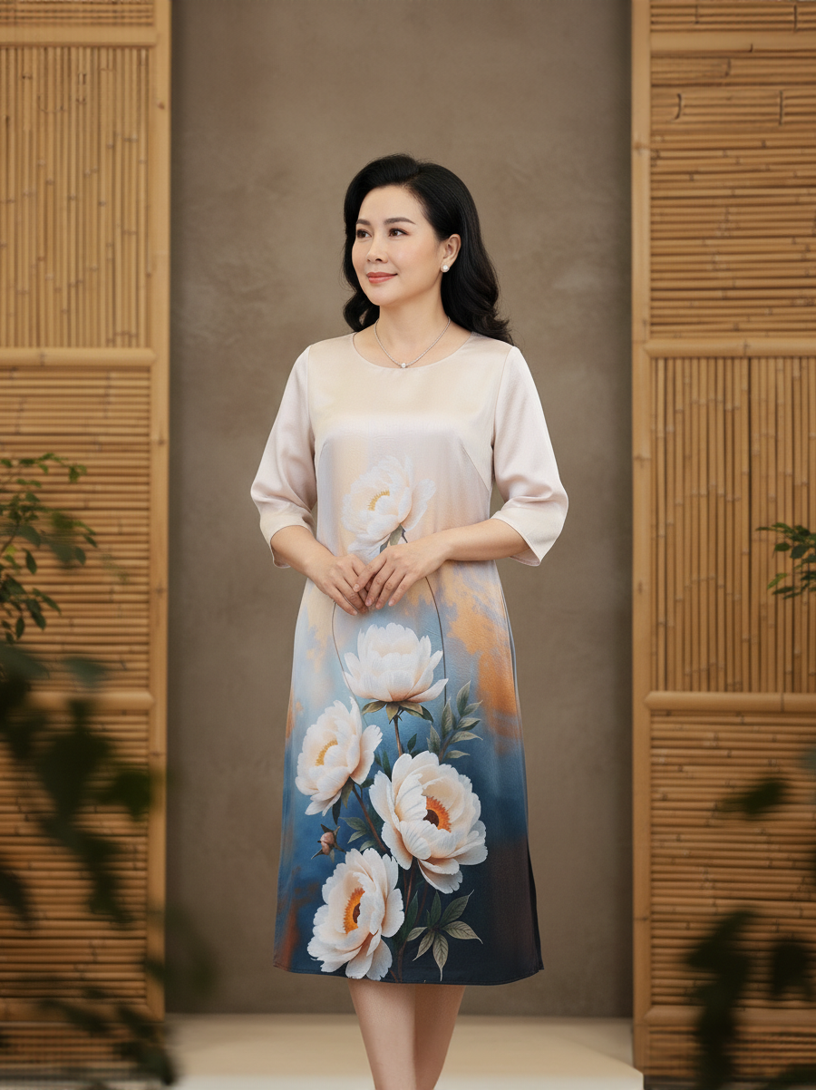  HẠNH - Đầm kiểu chất liệu lụa Cavan 1623/6.25 