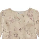  Hạnh - Áo Kiểu Trung Niên Cổ Tròn Kết Hạt Tay Lỡ Chất Liệu Lụa Canva In Hoa Văn 2472/4.615/5.72 