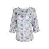  Hạnh - Áo kiểu trung niên cổ đính hạt, tay lỡ chất liệu cotton in hoạ tiết 2486/4.348 