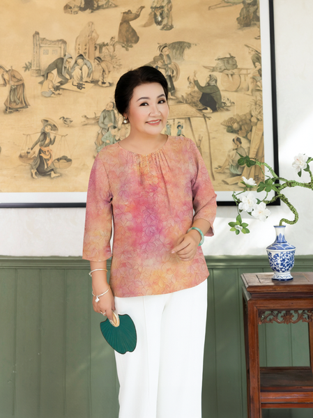  HẠNH - Áo kiểu chất liệu lụa mẫu đơn 2486/5.179 