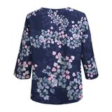  Hạnh - Áo Kiểu Trung Niên Cổ Tròn Đính Bi Tay Lửng Chất Liệu Lụa Mẫu Đơn Hoạ Tiết Dập Nổi 2486/5.186 