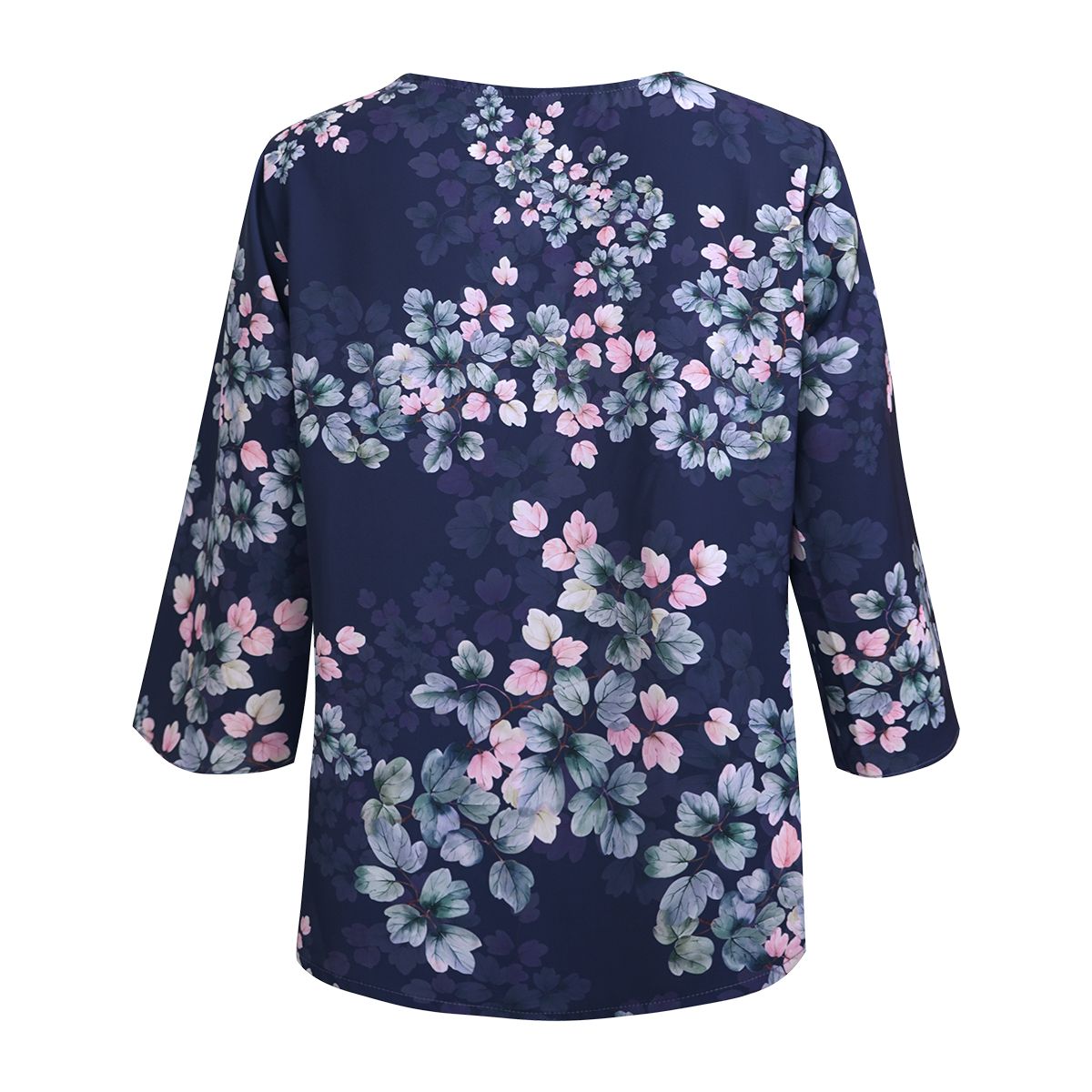  Hạnh - Áo Kiểu Trung Niên Cổ Tròn Đính Bi Tay Lửng Chất Liệu Lụa Mẫu Đơn Hoạ Tiết Dập Nổi 2486/5.186 