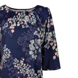  Hạnh - Áo Kiểu Trung Niên Cổ Tròn Đính Bi Tay Lửng Chất Liệu Lụa Mẫu Đơn Hoạ Tiết Dập Nổi 2486/5.186 