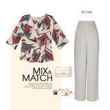  HẠNH -  Áo cổ tròn cách điệu, kết hạt, tay ngắn 2486/5.408 