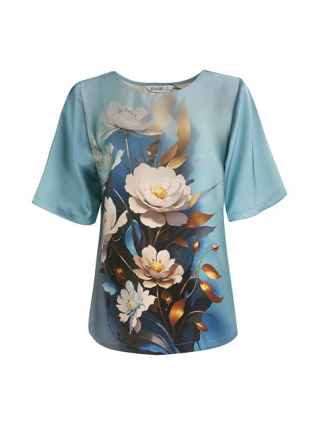  HẠNH - Áo kiểu trung niên cổ tròn chất liệu lụa Tô Châu 2491/4.409 