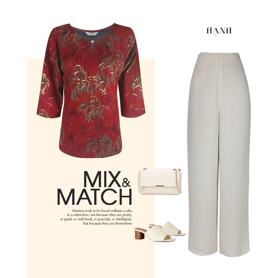  HẠNH - Áo thun Hạnh xẻ V, xếp li, đính hạt châu, tay lửng 4436/5.29 