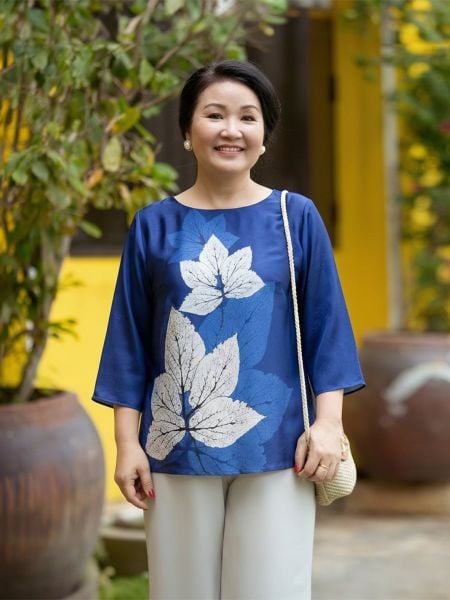  HẠNH - Áo kiểu cổ tròn tay lỡ chất liệu lụa Canvan 2491/5.452 