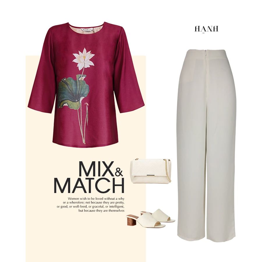  HẠNH - Áo kiểu trung niên cổ tròn tay ngắn chất liệu lụa canvan 2491/5.439 