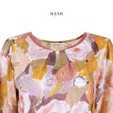  Hạnh Áo cổ xẻ V viền kết hạt, tay lủng 