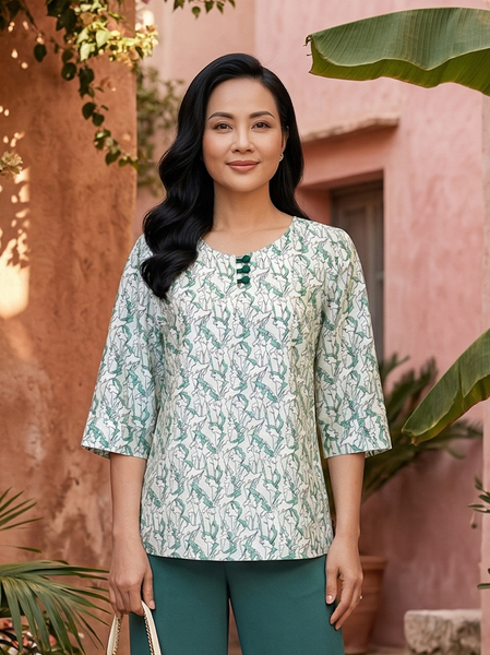  HẠNH - Áo kiểu chất liệu cotton 25417/5.514 