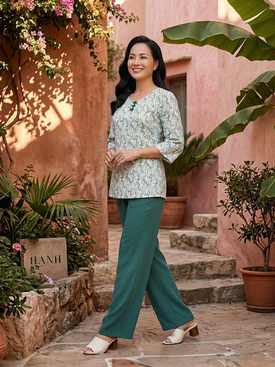  HẠNH - Áo kiểu chất liệu cotton 25417/5.514 