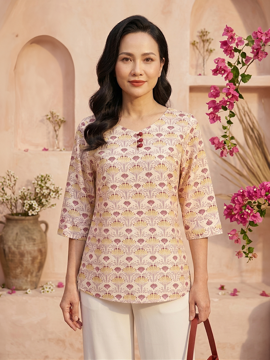  HẠNH - Áo kiểu chất liệu cotton 25417/5.557 