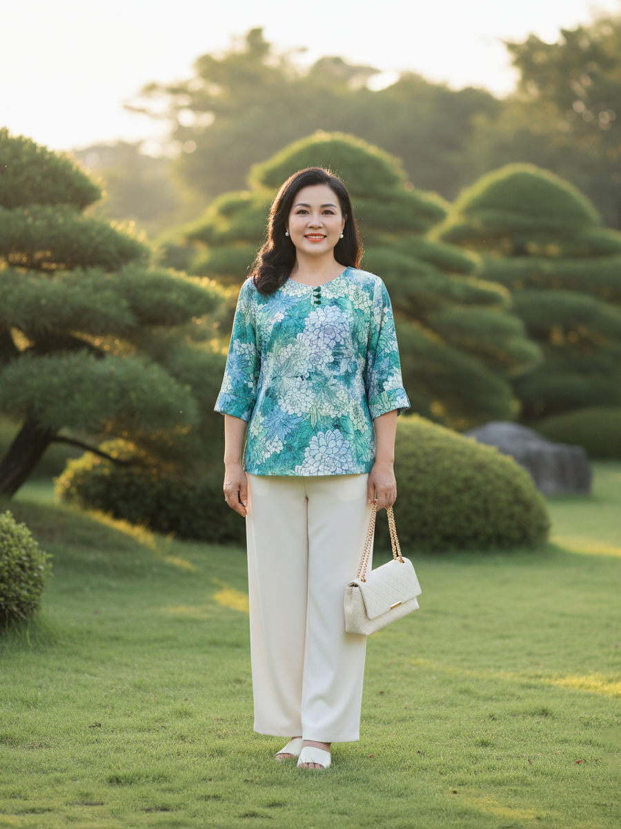  HẠNH - Áo kiểu chất liệu lụa Canvas 25417/6.67 