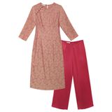  HẠNH - Set Bộ áo dài cổ tròn kết nút bọc tay dài chất liệu gấm 25419/5.199 