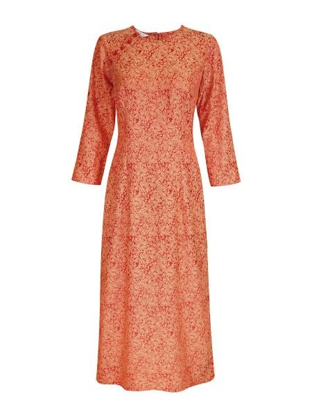  HẠNH - Set bộ áo dài cổ tròn đính nút bọc chất liệu Gấm 25419/5.304 