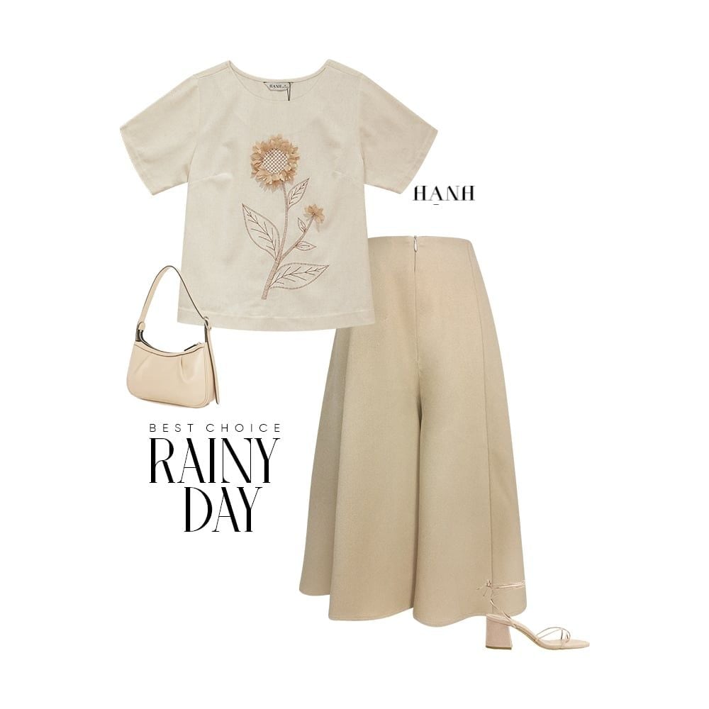  Hạnh - Áo kiểu trung niên cổ tròn tay ngắn chất liệu linen thêu họa tiết 3413/5.285 