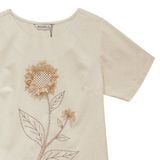  Hạnh - Áo kiểu trung niên cổ tròn tay ngắn chất liệu linen thêu họa tiết 3413/5.285 