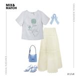  HẠNH - Áo kiểu cổ tròn tay ngắn chất liệu linen thêu họa tiết 3413/5.419 