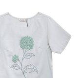  HẠNH - Áo kiểu cổ tròn tay ngắn chất liệu linen thêu họa tiết 3413/5.419 