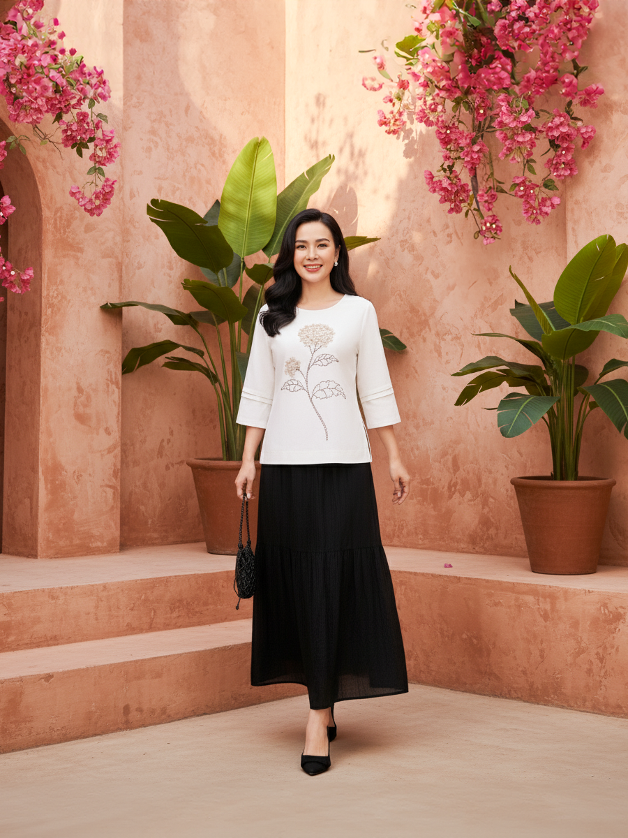  HẠNH - Áo kiểu chất liệu Linen 3413/6.23 