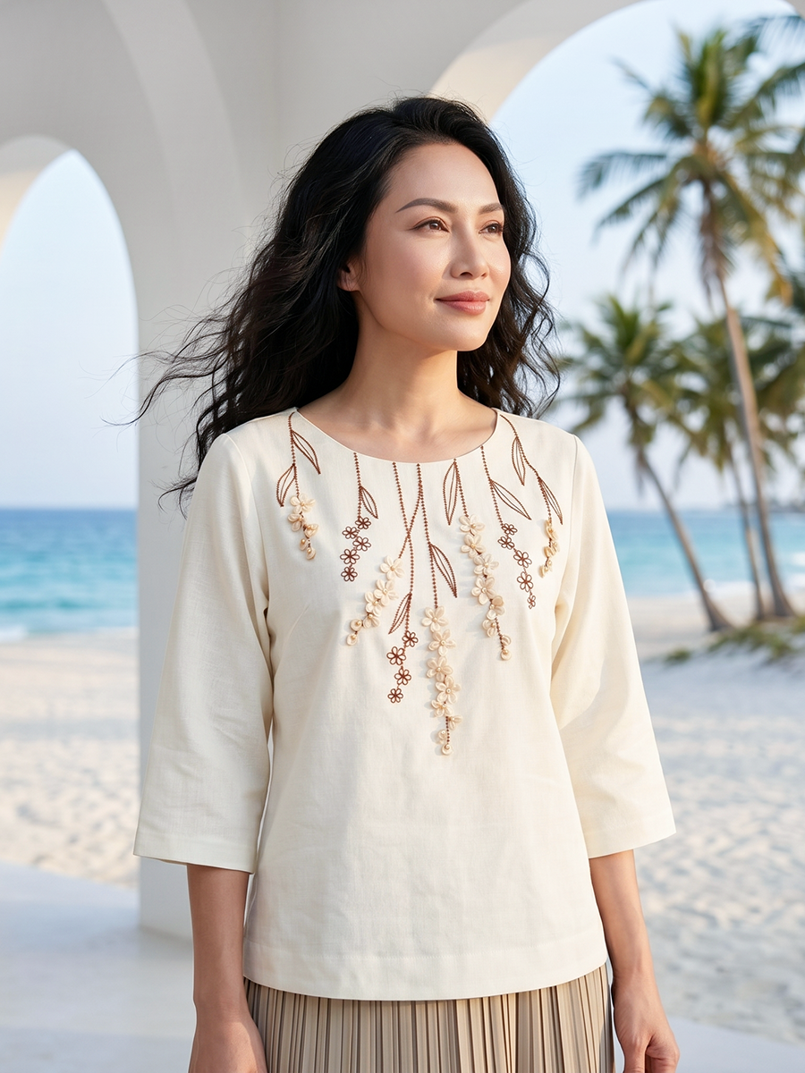  HẠNH-Áo kiểu chất liệu linen 3413/6.66 