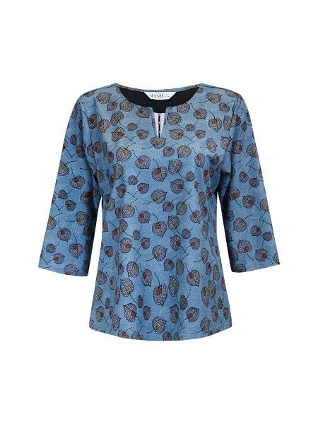  HẠNH - Áo kiểu cổ tròn đính bi tay lỡ chất liệu cotton thun 2 da 3455/5.458 