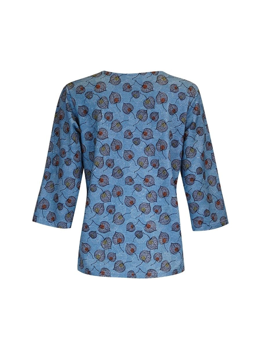  HẠNH - Áo kiểu cổ tròn đính bi tay lỡ chất liệu cotton thun 2 da 3455/5.458 