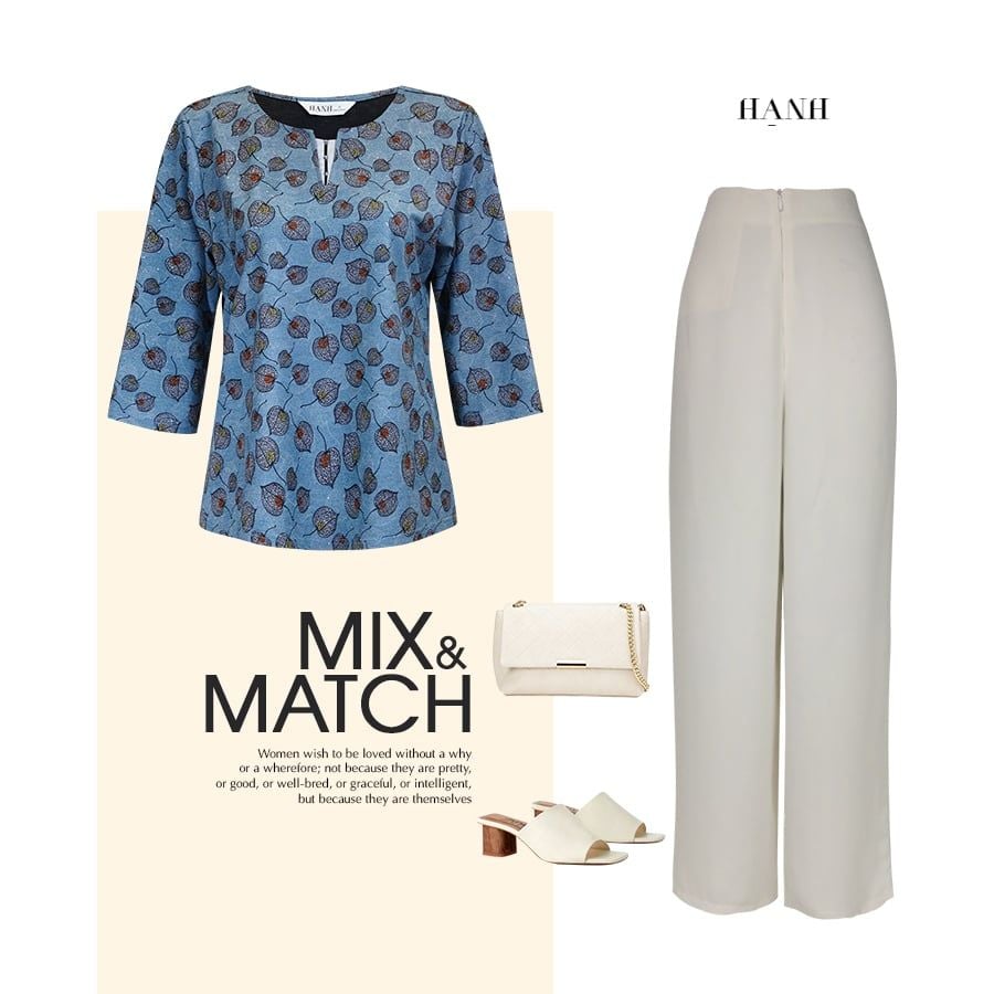  HẠNH - Áo kiểu cổ tròn đính bi tay lỡ chất liệu cotton thun 2 da 3455/5.458 