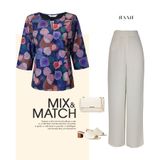  HẠNH - Áo kiểu cổ tròn, tay lỡ chất liệu thun cotton in họa tiết lá 3455/5.459 