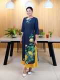  HẠNH - Đầm áo dài cổ tròn tay lỡ chất liệu voan in họa tiết 3638/5.422 