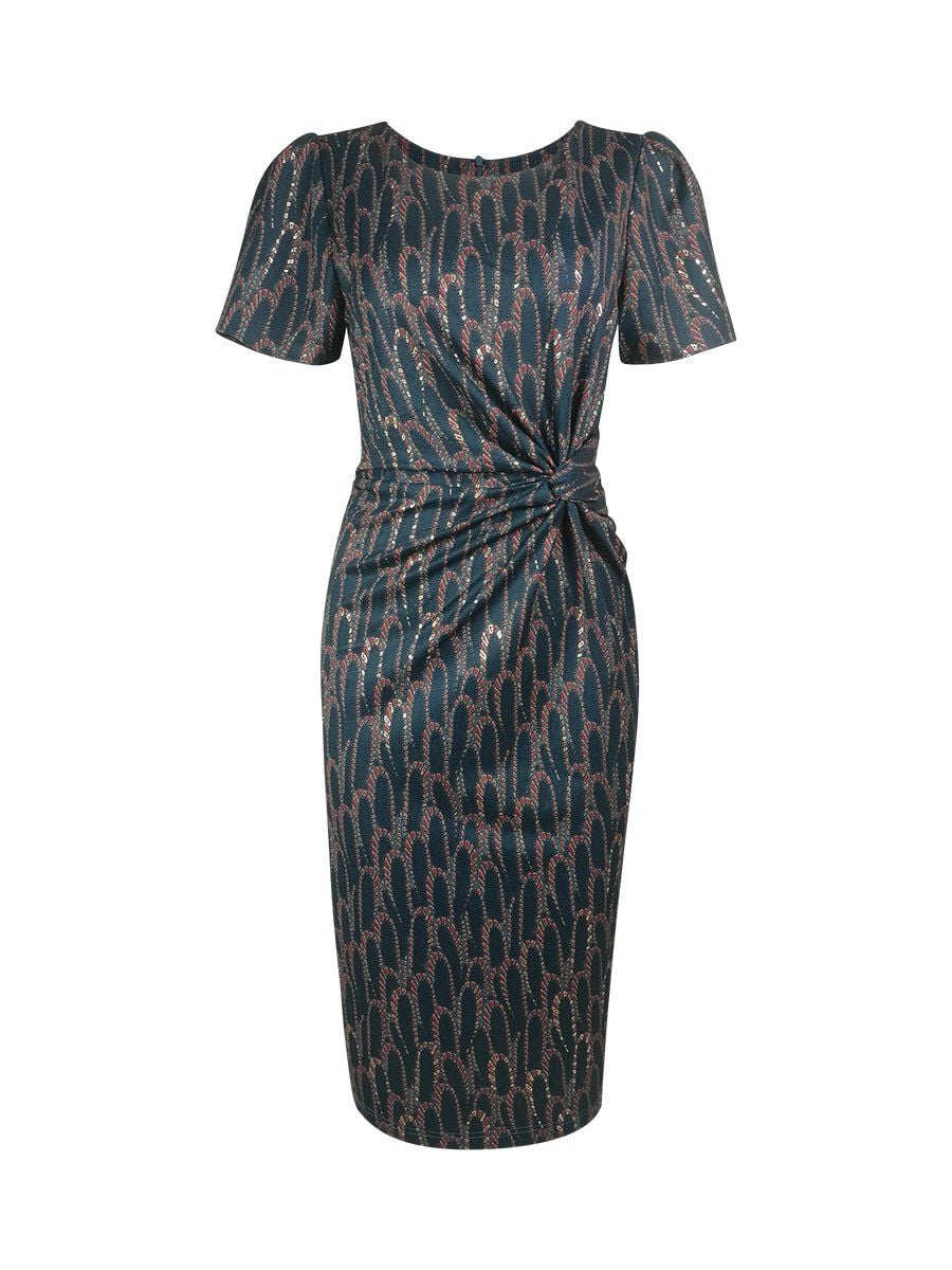  HẠNH - Đầm kiểu trung niên cổ tròn nhún eo chất liệu thun cotton 3649/4.363 