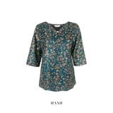  Hạnh - Áo kiểu xẻ lá trầu đính hạt châu, tay lửng 4432/4.597 